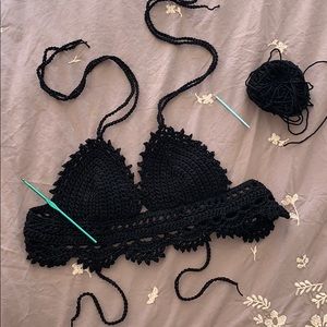 Black crocheted bralette